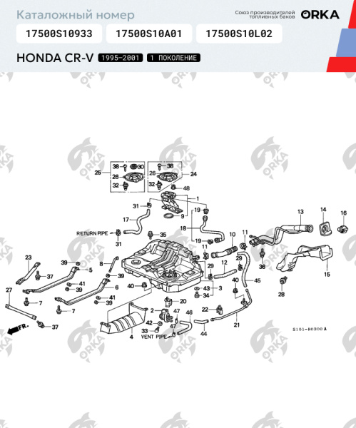Купить Топливный бак Honda CR-V 1 поколение, 1995 - 2001 г.в. (NB) Топливный бак Honda CR-V 1 поколение, 1995 - 2001 г.в. (NB)