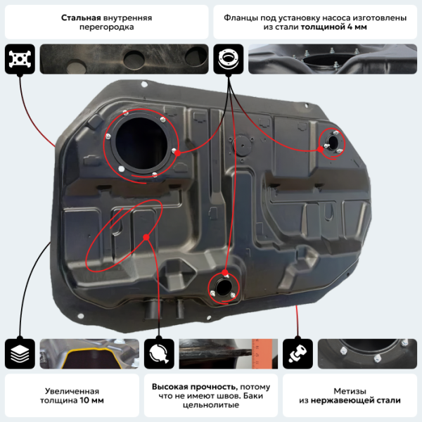 Купить Пластиковый бензобак Chery Fora A21 (BP) -  52 л. Пластиковый бензобак Chery Fora A21 (BP) -  52 л.